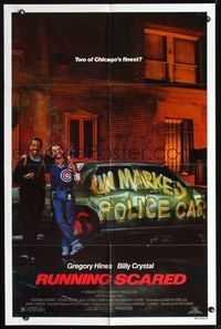 8t751 RUNNING SCARED 1sh '86 Gregory Hines & Billy Crystal are Chicago's finest!