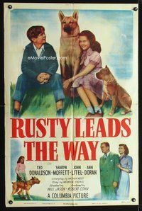 8t753 RUSTY LEADS THE WAY 1sh '48 cool German Shepherd & Boxer dog images!