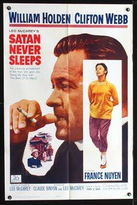 8t760 SATAN NEVER SLEEPS 1sh '62 Leo McCarey, William Holden, Clifton Webb, France Nuyen