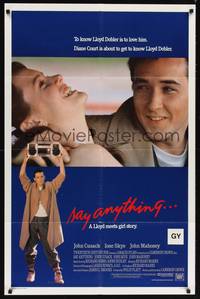 8t763 SAY ANYTHING int'l 1sh '89 image of John Cusack holding boombox, Ione Skye, Cameron Crowe!