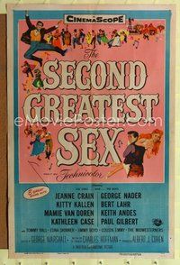 8t769 SECOND GREATEST SEX 1sh '55 Jeanne Crain & Mamie Van Doren singin' and dancin'!