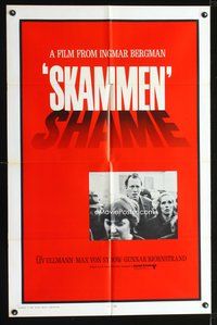 8t779 SHAME int'l 1sh '69 Ingmar Bergman, Liv Ullmann, Max Von Sydow, Skammen!