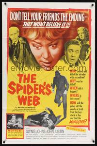 8t809 SPIDER'S WEB 1sh '61 Glynis Johns, mystery thriller written by Agatha Christie!