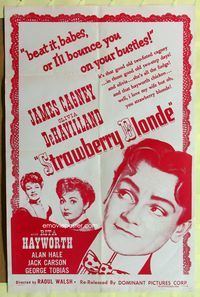 8t825 STRAWBERRY BLONDE 1sh R57 James Cagney, Olivie De Havilland, Rita Hayworth!