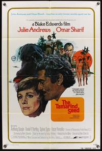 8t843 TAMARIND SEED 1sh '74 close-up artwork of Julie Andrews & Omar Sharif!