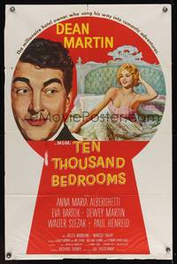 8t853 TEN THOUSAND BEDROOMS style D 1sh '57 art of Dean Martin & sexy Anna Maria Alberghetti in bed
