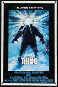 8t871 THING new credit 1sh '82 John Carpenter, cool sci-fi horror art, the ultimate in alien terror