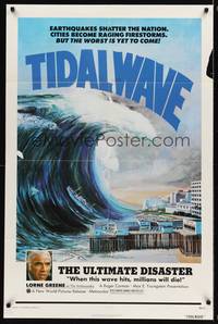 8t879 TIDAL WAVE 1sh '75 artwork of the ultimate disaster in Tokyo by John Solie!
