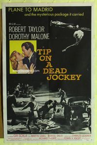8t886 TIP ON A DEAD JOCKEY 1sh '57 Robert Taylor & Dorothy Malone caught up in a horse race crime!