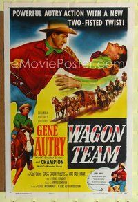 8t950 WAGON TEAM 1sh '52 Gene Autry action with a two-fisted twist!