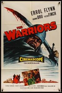 8t954 WARRIORS 1sh '55 Errol Flynn, Joanne Dru & Peter Finch, bloody sword art!