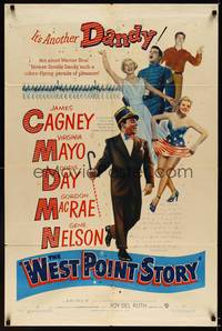 8t962 WEST POINT STORY 1sh '50 dancing cadet James Cagney, Virginia Mayo, Doris Day!