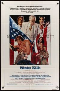 8t979 WINTER KILLS 1sh '79 John Solie art of Jeff Bridges, John Huston & Dorothy Malone!