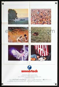 8t985 WOODSTOCK 1sh '70 six images of the most classic rock & roll concert!