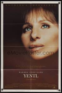 8t992 YENTL 1sh '83 close-up of star & director Barbra Streisand, nothing's impossible!