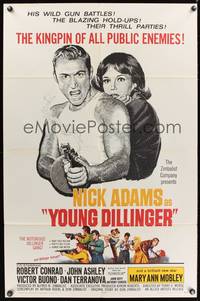 8t997 YOUNG DILLINGER 1sh '65 Nick Adams, Mary Ann Mobley, filmed with machine-gun speed!