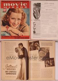 8v082 MOVIE MIRROR magazine October 1937, super close up of pretty Irene Dunne by George Hurrell!