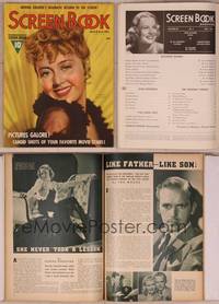 8v089 SCREEN BOOK magazine May 1938, great portrait of sexy Joan Blondell in see-through blouse!