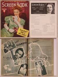 8v095 SCREEN BOOK magazine November 1938, great portrait of Bette Davis from The Sisters!