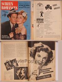 8v124 SCREEN ROMANCES magazine April 1943, art of Joel McCrea & Jean Arthur by Earl Christy!