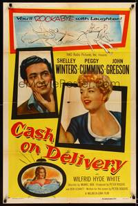 8w129 CASH ON DELIVERY 1sh '56 Shelley Winters, Peggy Cummins, English!