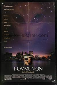8w161 COMMUNION 1sh '89 Christopher Walken, sci-fi, creepy image of alien in the stars!
