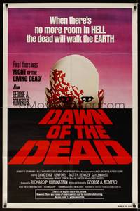 8w182 DAWN OF THE DEAD 1sh '79 George Romero, there's no more room in HELL for the dead!