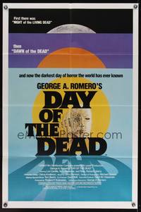 8w184 DAY OF THE DEAD 1sh '85 George Romero's Night of the Living Dead zombie horror sequel!