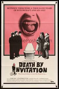 8w187 DEATH BY INVITATION 1sh '71 Shelby Leverington, Aaron Phillips, horror & witchcraft!