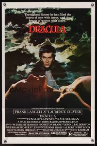 8w216 DRACULA style B 1sh '79 Laurence Olivier, Bram Stoker, vampire Frank Langella & sexy girl!