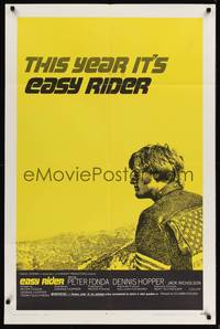 8w223 EASY RIDER style C 1sh '69 Peter Fonda, motorcycle biker classic directed by Dennis Hopper!
