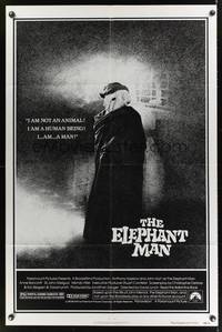 8w231 ELEPHANT MAN 1sh '80 John Hurt is not an animal, David Lynch, Anthony Hopkins!