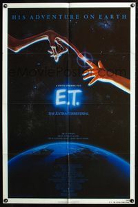 8w220 E.T. THE EXTRA TERRESTRIAL 1sh '82 Steven Spielberg classic, John Alvin art!