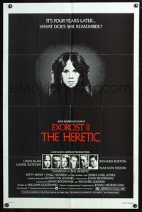 8w247 EXORCIST II: THE HERETIC 1sh '77 Linda Blair, Boorman's sequel to Friedkin's movie!