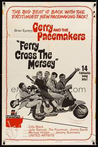8w259 FERRY CROSS THE MERSEY 1sh '65 rock & roll, the big beat is back, Gerry & the Pacemakers!