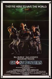 8w304 GHOSTBUSTERS 1sh '84 Bill Murray, Aykroyd & Harold Ramis are here to save the world!
