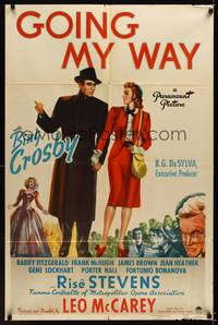 8w310 GOING MY WAY 1sh '44 Bing Crosby, Rise Stevens & Barry Fitzgerald in Leo McCarey's classic!