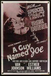 8w334 GUY NAMED JOE 1sh R55 World War II pilot Spencer Tracy loves Irene Dunne after death!