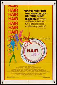 8w337 HAIR style B3 1sh '79 Milos Forman, Treat Williams, musical, let the sun shine in!