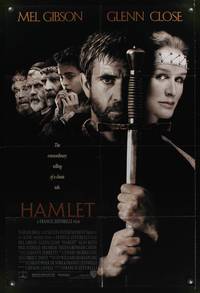 8w340 HAMLET DS 1sh '90 Mel Gibson, Glenn Close, Helena Bonham Carter, William Shakespeare!