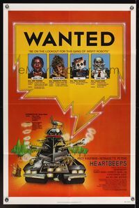 8w353 HEARTBEEPS 1sh '81 Andy Kaufman, Bernadette Peters, really wacky robots!