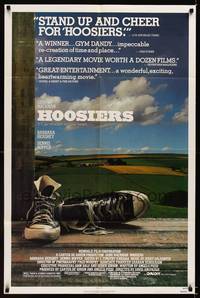 8w369 HOOSIERS 1sh '86 Indiana college sports, best basketball movie ever, great image!