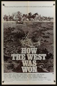 8w386 HOW THE WEST WAS WON 1sh R70 John Ford epic, Debbie Reynolds, Gregory Peck & all-star cast!