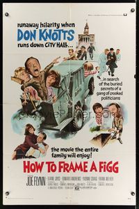 8w388 HOW TO FRAME A FIGG 1sh '71 Joe Flynn, wacky comedy images of Don Knotts!