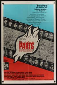 8w421 IS PARIS BURNING 1sh '66 Rene Clement's Paris brule-t-il, World War II all-star cast!