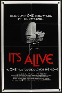 8w424 IT'S ALIVE 1sh R76 Larry Cohen, classic creepy baby carriage image!