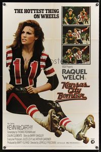 8w447 KANSAS CITY BOMBER cool font 1sh '72 sexy roller derby girl Raquel Welch!