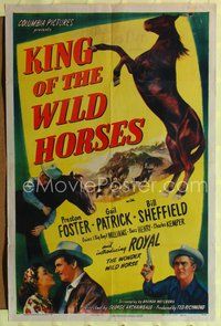 8w456 KING OF THE WILD HORSES 1sh '47 Preston Foster, Gail Patrick, Royal, the wonder horse!