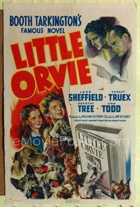 8w487 LITTLE ORVIE 1sh '40 Johnny Sheffield, Ernest Truex, from Booth Tarkington novel!