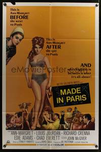8w503 MADE IN PARIS 1sh '66 super sexy full-length Ann-Margret before and after she got there!